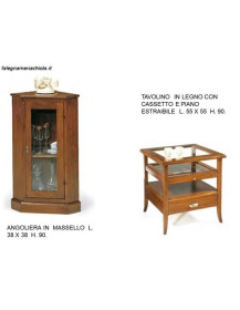 TAVOLINO CON CASSETTO E PIANO ESTRAIBILE