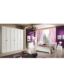 CAMERA LACCATA COMPLETA CON ARMADIO A 6 ANTE BATTENTE