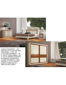 CAMERA LACCATA BIANCA E VERNICIATA CILIEGIO