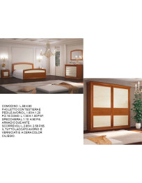 CAMERA COMPLETE COMPOSE LACCATA E VERNICIATA IN CILIEGIO