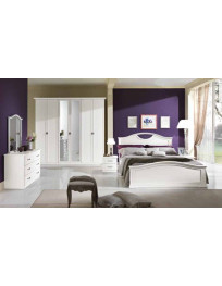 CAMERA COMPLETA LACCATA BIANCA CON LETTO A CAPPELLO DA PRETE