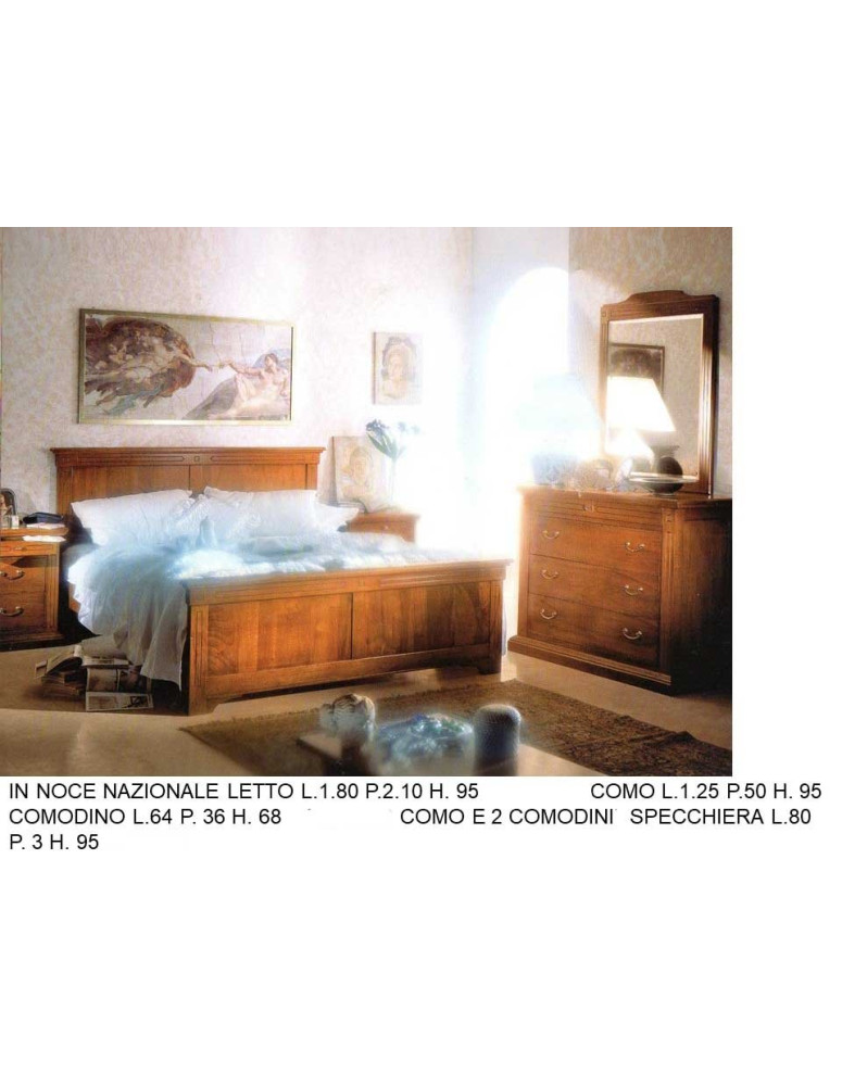 CAMERA LETTO COMO COMODINI E SPECCHIERA