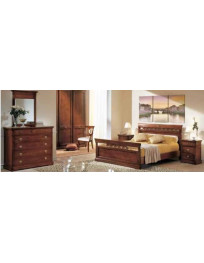 CAMERA PATINATA NOCE CON ARMADIO 6 ANTE PIU DUE CASSETTI COMPLETA