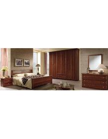 CAMERA COMPLETA CON LETTO CON INSERTO PATINATA NOCE