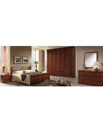 CAMERA COMPLETA CON LETTO CON INSERTO PATINATA NOCE