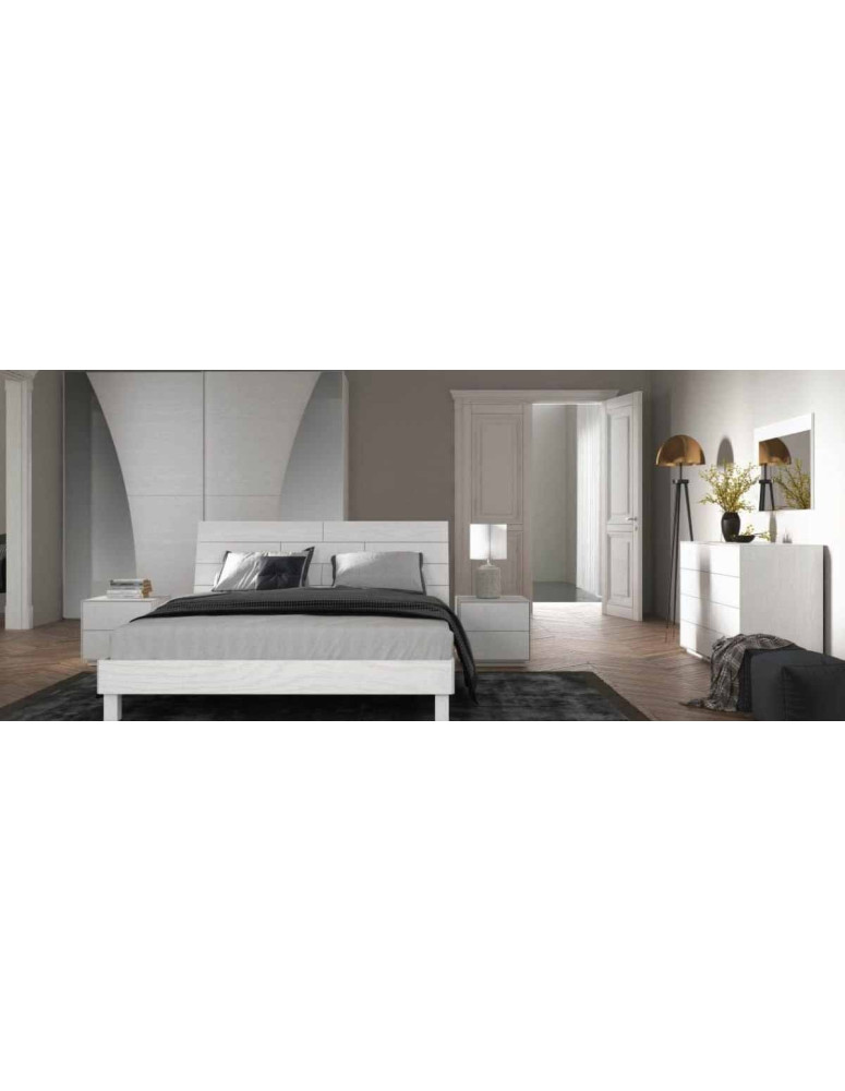 CAMERA COMPLETA IN FRASSINO GESSO