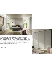 CAMERA DA LETTO:ARMADIO 3 PORTE SCORREVOLI LACCATO OPACO ANTRACITE
