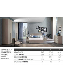 CAMERA DA LETTO CON ARMADIO 6 ANTE BATTENTE E DUE SPECCHI CENTRALI