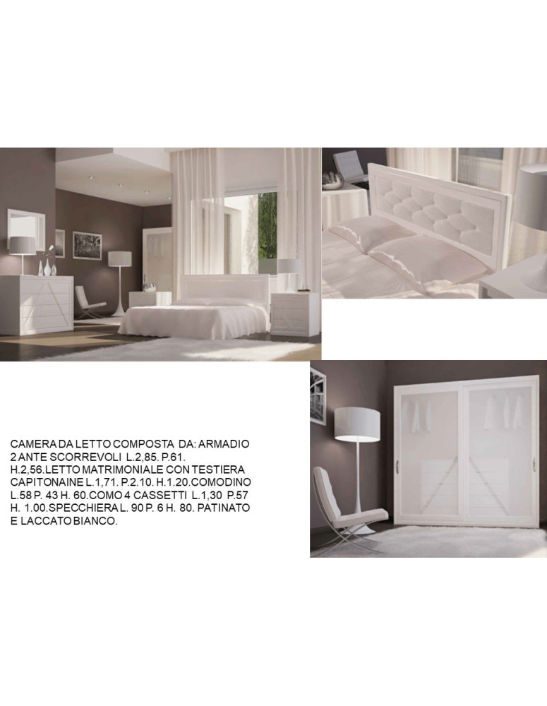 CAMERA DA LETTO COMPLETA LACCATA BIANCA
