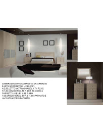 CAMERA DA LETTO CON ARMADIO SCORREVOLE LACCATA AVORIO