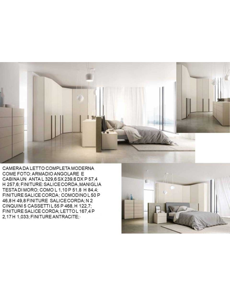 CAMERA COMPLETA CON ARMADIO ANGOLARE PIU CABINA