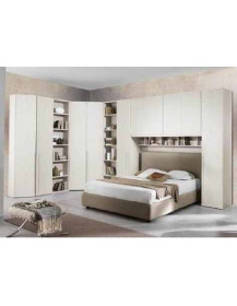 CAMERA ANGOLARE CON LETTO COLORE TORTORA AD ALCOVNA COLORE TORTORA