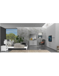 CAMERA COMPLETA IN FRASSINO GESSO/GRIGIO SCURO