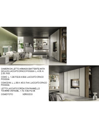 CAMERA DA LETTO:ARMADIO BATTENTE ANTA GOLA IN LACCATO OPACO PIOGGIA