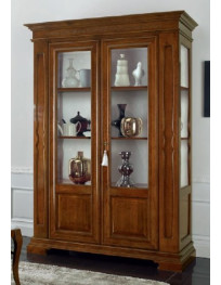 ARGENTIERA  2 ANTE E LATERALI  A  VETRO CON PANNELLI BUGNATI