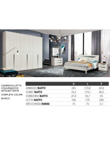CAMERA DA LETTO CON ARMADIO 6 ANTE BATTENTE