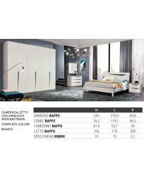 CAMERA DA LETTO CON ARMADIO 6 ANTE BATTENTE