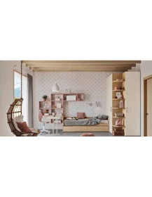 CAMERETTA CON ARMADIO BATTENTE E CABINA ARMADIO DIVANO  LETTO CON DUE CASSONI ESTRAIBILI