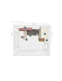 CAMERETTA CON ARMADIO BATTENTE E CABINA ARMADIO DIVANO  LETTO CON DUE CASSONI ESTRAIBILI