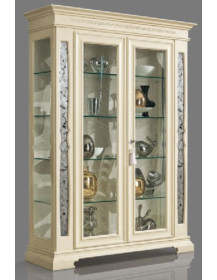 ARGENTIERA  2 ANTE E LATERALI A VETRO CON FASCE VERTICALI  ARGENTATE