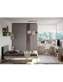 CAMERETTA CON ARMADIO BATTENTE LETTO IMBOTTITO SCRIVANIA ANGOLARE