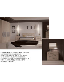 CAMERA DA LETTO COMPLETA LACCATA AVORIO CON INTAGLI