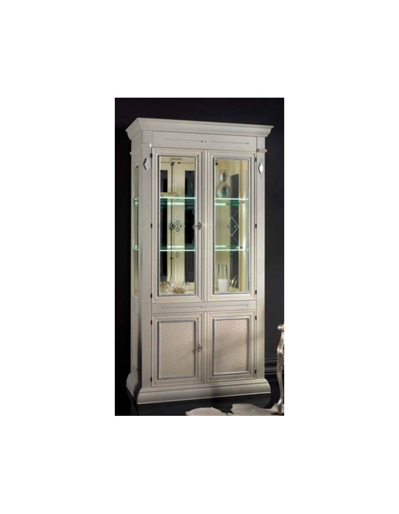 ARGENTIERA  DUE ANTE A VETRO E DUE ANTE CON PANNELLI E FIANCHI IN VETRO