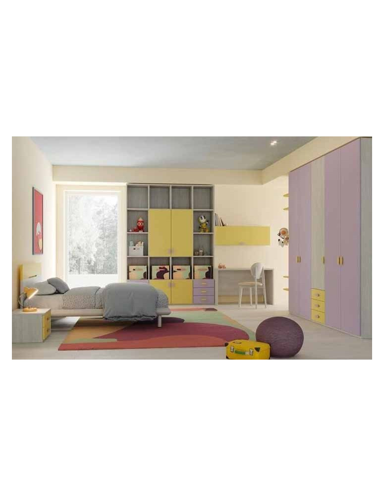 CAMERETTA CON ARMADIO LIBRERIA SCRIVANIA CON LETTO