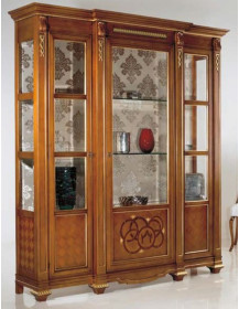 ARGENTIERA  A 3 ANTE IN LEGNO VERNICIATA E DECORATA