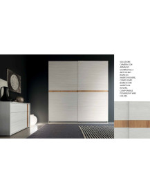 CAMERA CON ARMADIO SCORREVOLE 2 ANTE CON INSERTO ROVERE