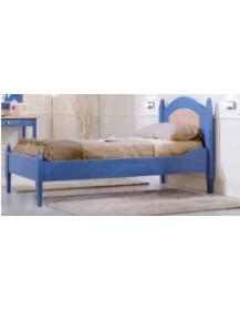 LETTO IN LEGNO ABETE LACCATA  SUL BLU E  AVORIO COMPOSTA