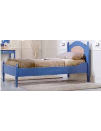 LETTO IN LEGNO ABETE LACCATA  SUL BLU E  AVORIO COMPOSTA