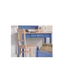 SCRITTOIO IN LEGNO ABETE LACCATA  SUL BLU E  AVORIO COMPOSTA