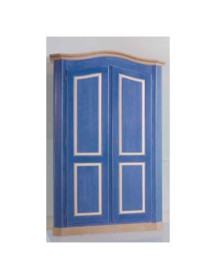 ARMADIO IN LEGNO ABETE LACCATA  SUL BLU E  AVORIO COMPOSTA