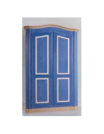 ARMADIO IN LEGNO ABETE LACCATA  SUL BLU E  AVORIO COMPOSTA