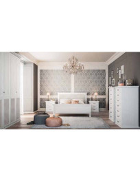 CAMERA COMPLETA LACCATA BIANCO PERLA