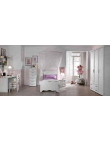 CAMERETTA SINGOLA  CON LETTO ARMADIO 4 ANTE 2 CASSETTI  E SCRIVANIA