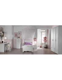 CAMERETTA SINGOLA  CON LETTO ARMADIO 4 ANTE 2 CASSETTI  E SCRIVANIA