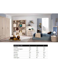 CAMERETTA CON LIBRERIA.