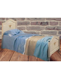 LETTO SINGOLO IN LEGNO IN FRASSINO LACCATA E DECORATA