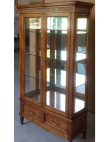 VETRINA A DUE PORTE A VETRI E DUE CASSETTI