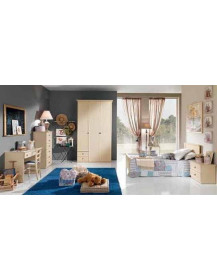 CAMERETTA CON ARMADIO 3 PORTE E DUE CASSETTI