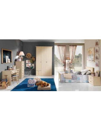 CAMERETTA CON ARMADIO 3 PORTE E DUE CASSETTI