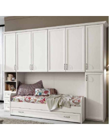 CAMERETTA A PONTE CON DIVANO LACCATA BIANCA