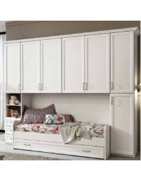 CAMERETTA A PONTE CON DIVANO LACCATA BIANCA