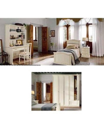 CAMERETTA LACCATA AVORIO CON BORDINI DORATI