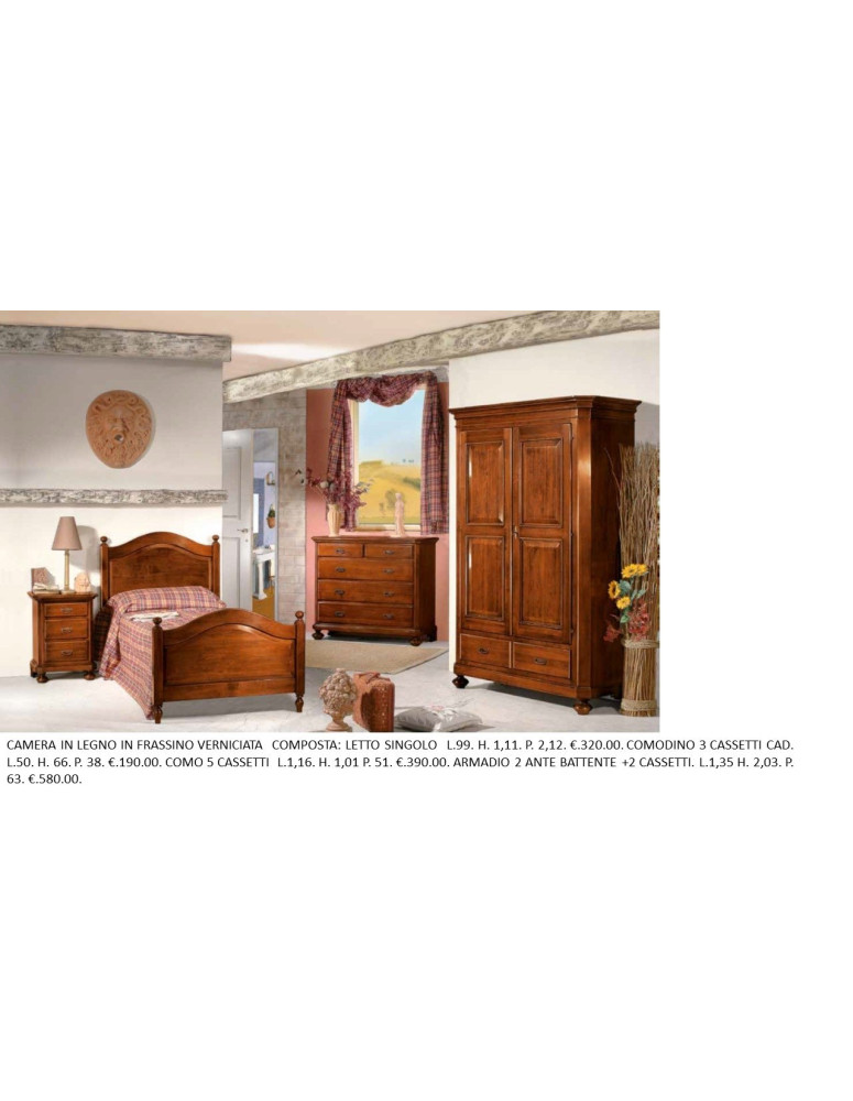 CAMERETTA IN LEGNO IN FRASSINO VERNICIATA