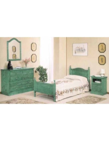 CAMERETTA IN PINO VERNICIATA COLOR VERDE CHIARO