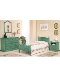 CAMERETTA IN PINO VERNICIATA COLOR VERDE CHIARO