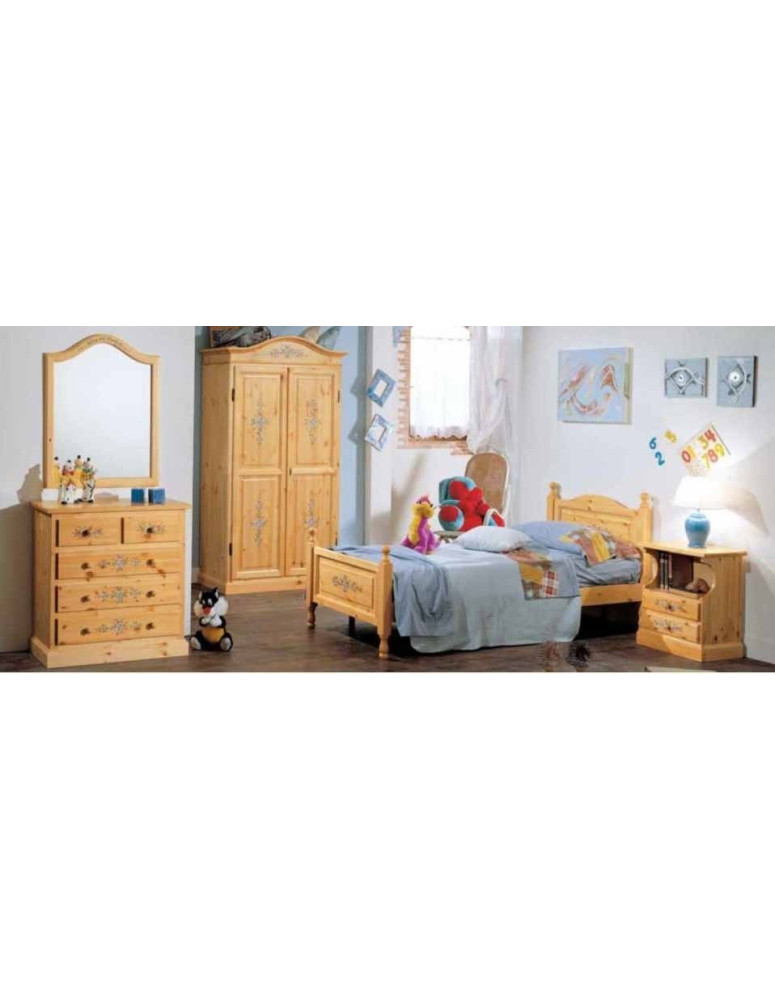 CAMERETTA MASSICCIO DECORATA IN LEGNO DI PINO